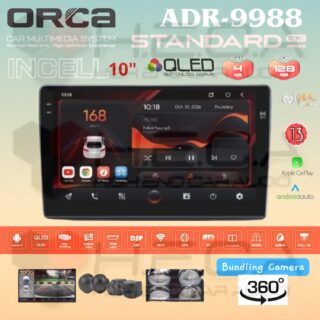 ORCA Standard G3 4/128 GB 10 inch QLED NFC ADR-9988 Head Unit Mobil Android 10" Tape TV + Camera 360 Panorama