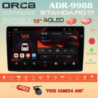 ORCA Standard G3 4/128 GB 10 inch Android NFC QLED ADR-9988 Head Unit Mobil 10" Tape TV + Rear Kamera AHD