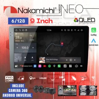 Nakamichi NA6000 NEO Series 6/128 GB 9" Inch Head Unit Android NA-6000 Tape Mobil + Kamera 360