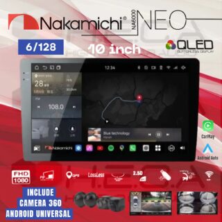 Nakamichi NA6000 NEO Series 6/128 GB 10" Inch Head Unit Android NA-6000 Tape Mobil + Camera 360