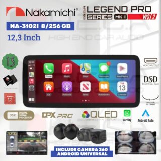 Nakamichi LEGEND PRO MKII WS 2 Wide Screen 12.3” inch 8/256 GB Head Unit Android MK2 WS2 + Camera 360 Universal