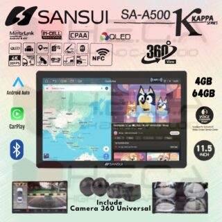 Sansui KAPPA 4/64 GB Android 11.5" inch NFC 4K Head Unit SA-A500 + Camera 360 Universal