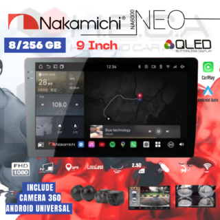 Nakamichi NA6000 NEO Series 8/256 GB 9" Inch Head Unit Android NA-6000 Tape Mobil + Camera 360