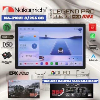 Nakamichi LEGEND PRO MKII MAX 11.6” inch 8/256 GB Head Unit Android NA-3102i Tape Floating MK2 NA3102I + Camera 360 Nakamichi