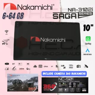Nakamichi SAGA 6/64 GB 10" Inch Android Head Unit Tape Mobil TV Saga + Camera 360 Nakamichi