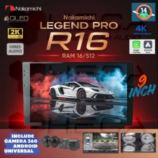 Nakamichi LEGEND PRO R16 9" inch RAM 16/512 GB Head Unit Android NA-3102i 4K Tape Mobil R-16 R 16 + Cam 360 Universal
