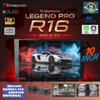 Nakamichi LEGEND PRO R16 10" inch RAM 16/512 GB Head Unit Android NA-3102i 4K Tape Mobil R-16 R 16 + Cam 360 Universal