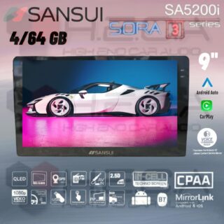SANSUI SORA 3 Series 4/64 GB GEN3 Android 9" Inch SA-5200I Head Unit Tape Mobil GEN 3