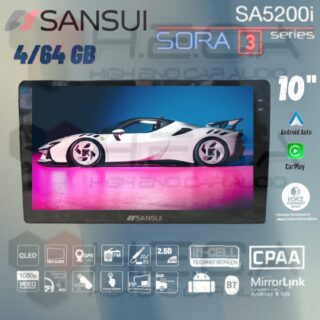 SANSUI SORA 3 Series 4/64 GB GEN3 Android 10" Inch SA-5200I Head Unit Tape Mobil GEN 3