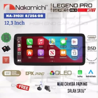 Nakamichi LEGEND PRO MKII WS 2 Wide Screen 12.3” inch 8/256 GB Head Unit Android MK2 WS2 + Kamera Mundur
