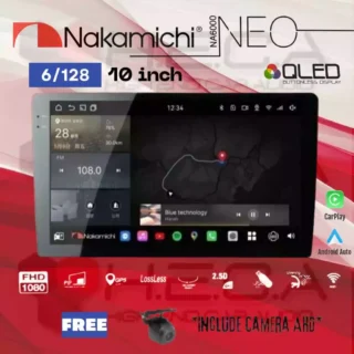Nakamichi NA6000 NEO Series 6/128 GB 10" Inch Head Unit Android NA-6000 Tape Mobil + Kamera AHD