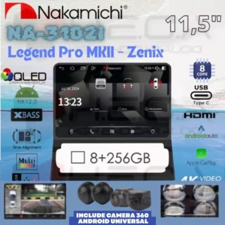 NAKAMICHI NA-3102i LEGEND PRO MK II 11,5" Head Unit 8/256 Double Din Android MKII OEM Zenix + Camera 360 Universal