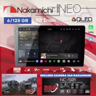 Nakamichi NA6000 NEO Series 6/128 GB 10" Inch Head Unit Android NA-6000 Tape Mobil + Camera 360 Nakamichi