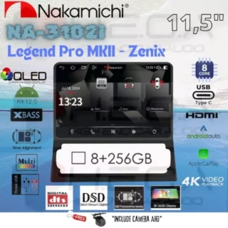 NAKAMICHI NA-3102i LEGEND PRO MK II 11,5" Head Unit 8/256 Double Din Android MKII OEM Zenix + Rear Camera AHD