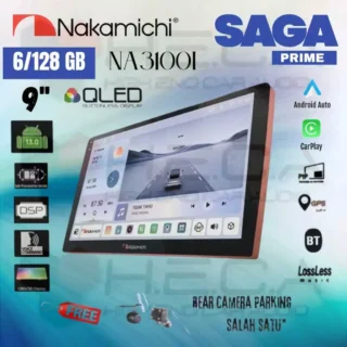 Nakamichi SAGA PRIME 6/128 GB 9" Inch QLED NA-3100I Head Unit CarPlay Android Tape Mobil + Kamera HD