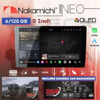 Nakamichi NA6000 NEO Series 6/128 GB 9" Inch Head Unit Android NA-6000 Tape Mobil + Camera 360 Nakamichi