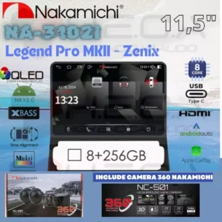 NAKAMICHI NA-3102i LEGEND PRO MK II 11,5" Head Unit 8/256 Double Din Android MKII OEM Zenix + Camera 360 Nakamichi