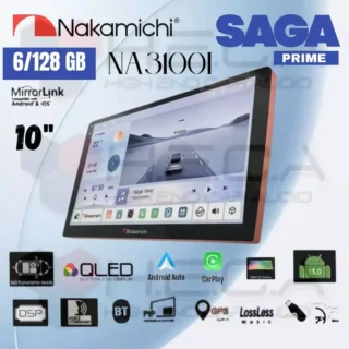 Nakamichi SAGA PRIME 6/128 GB 10" Inch QLED NA-3100I Head Unit CarPlay Android Tape Mobil