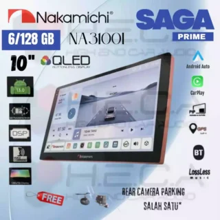 Nakamichi SAGA PRIME 6/128 GB 10" Inch QLED NA-3100I Head Unit CarPlay Android Tape Mobil + Kamera HD