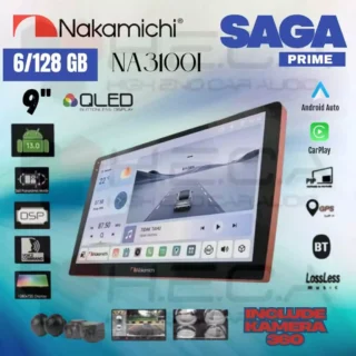Nakamichi SAGA PRIME 6/128 GB 9" Inch QLED NA-3100I Head Unit CarPlay Android Tape Mobil + Kamera 360