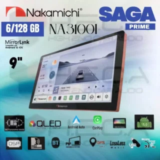 Nakamichi SAGA PRIME 6/128 GB 9" Inch QLED NA-3100I Head Unit CarPlay Android Tape Mobil