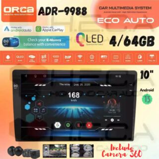 Orca ADR-9988 Eco Auto Series NFC 4/64 GB Android 10" Inch Head Unit Tape Mobil + Camera 360
