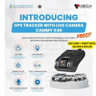 Superspring Cammy X40 GPS Tracker Pelacak Kendaraan With Live Camera AI Mobil CCTV Dash Cam