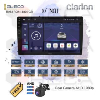 Clarion GL-500 Android RAM 4/64 GB 10” Inch Head Unit Tape Audio Mobil GL500 + Camera AHD