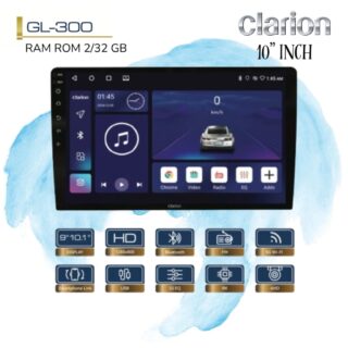 Clarion GL-300 Android RAM 2/32 GB Layar 10” Inch Head Unit Tape TV Mobil GL300