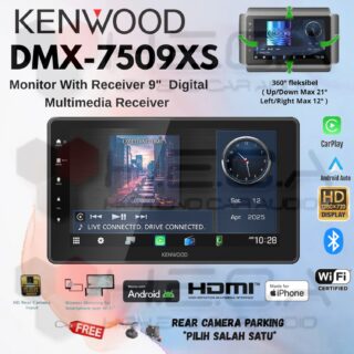 Kenwood DMX-7509XS Head Unit 9" inch Floating Fleksibel Tape Mobil DMX7509XS DMX 7509 XS CarPlay Android Auto + Camera HD