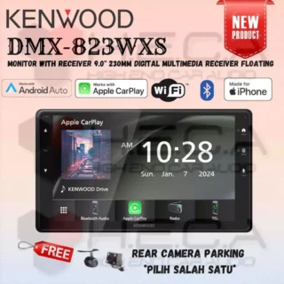 Kenwood DMX-823WXS Head Unit 9.0" inch Floating DMX823WXS Tape Mobil + Kamera Mundur