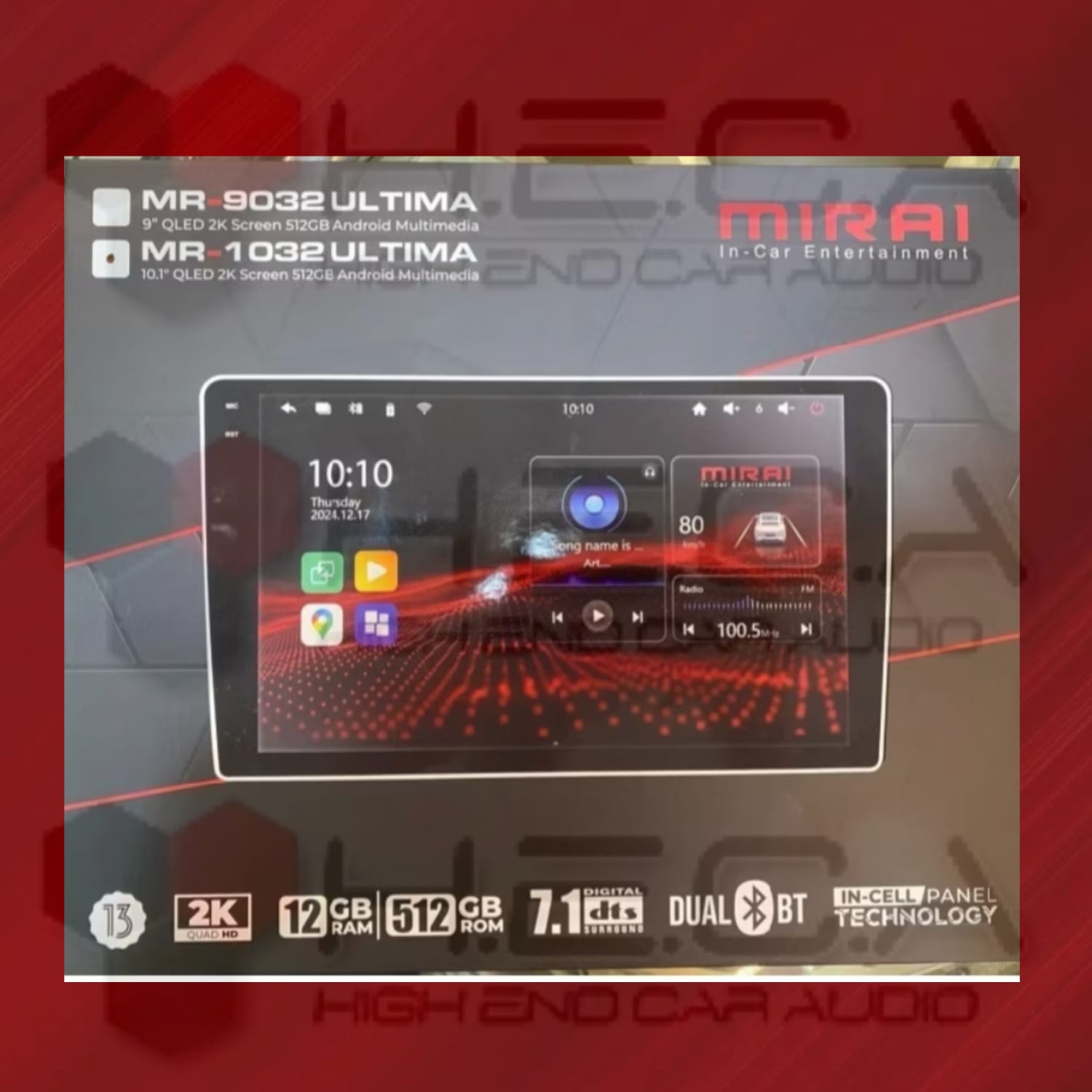 Mirai MR-9032 ULTIMA 10” inch 12/512 GB Head Unit Android 2K Tape TV Mobil 12+512 GB + Camera AHD - Image 2