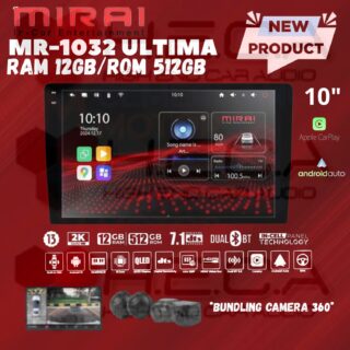 Mirai MR-9032 ULTIMA 10” inch 12/512 GB Head Unit Android 2K Tape TV Mobil 12+512 GB + Camera 360 3D