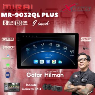 Mirai MR-9032QL PLUS X Series 9” inch 8/128 GB Head Unit Android 2K Tape TV Mobil 8+128GB + Camera 360 3D