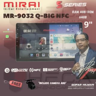 Mirai MR-9032 Q-BIG NFC 9” inch 4/64 GB Head Unit Android Tape TV Mobil 4+64GB QBIG S Series + Camera AHD