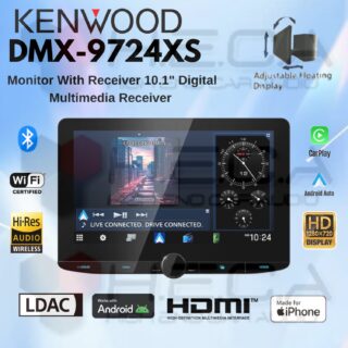 Kenwood DMX-9724XS Head Unit Hi-Res Audio 10.1" inch Single Din Layar Tape Mobil DMX9724XS Adjust Floating