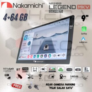 Nakamichi LEGEND MK-V NFC 4/64 GB 9" Inch MK5 Android NA-3102i Head Unit MK 5 MKV Series + Camera HD