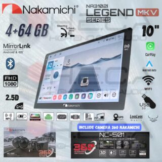 Nakamichi LEGEND MK-V NFC 4/64 GB 10" Inch MK5 Android NA-3102i Head Unit MK 5 MKV Series + Camera 360 Nakamichi