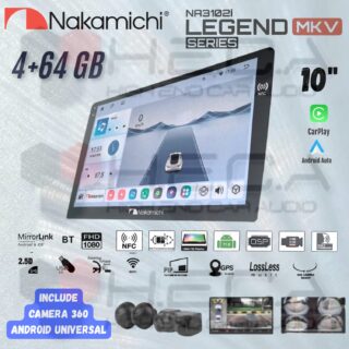 Nakamichi LEGEND MK-V NFC 4/64 GB 10" Inch MK5 Android NA-3102i Head Unit MK 5 MKV Series + Camera 360 Universal