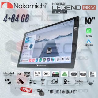 Nakamichi LEGEND MK-V NFC 4/64 GB 10" Inch MK5 Android NA-3102i Head Unit MK 5 MKV Series + Camera AHD