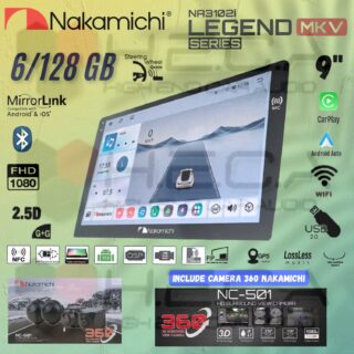 Nakamichi LEGEND MK-V NFC 6/128 GB 9" Inch MK5 Android NA-3102i Head Unit MK 5 MKV Series + Camera 360 Nakamichi