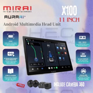 MIRAI AURA AI+ X100 11" Inch 8/256 GB Head Unit Android 2K AI Tape TV Mobil 8+256 GB + Camera 360