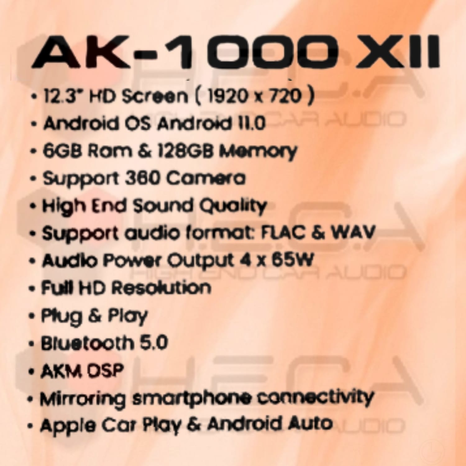 Asuka AK-1000 XII 6/128 GB Head Unit Android 12,3" inch HI-RES Audio Tape TV Mobil AK1000 XII 6+128 - Image 2