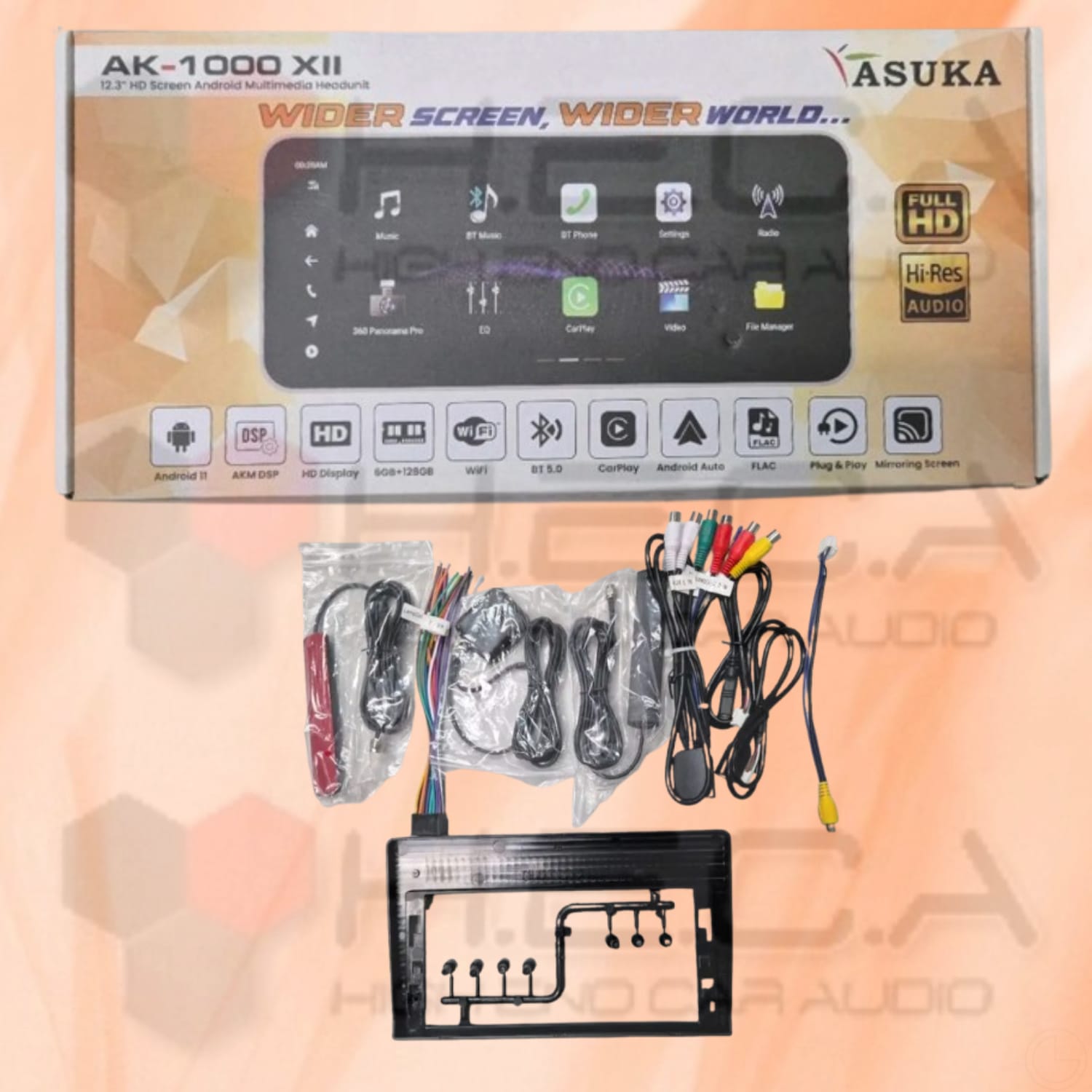 Asuka AK-1000 XII 6/128 GB Head Unit Android 12,3" inch HI-RES Audio Tape TV Mobil AK1000 XII 6+128 - Image 4