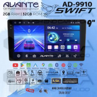 Avante SWIFT 1.5K Android 2/32 GB 9" inch AD-9910 Head Unit Tape TV Mobil + Camera HD