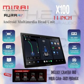 MIRAI AURA AI+ X100 11" Inch 8/256 GB Head Unit Android 2K AI Tape TV Mobil 8+256 GB + Camera 360 MIRAI PROMAX