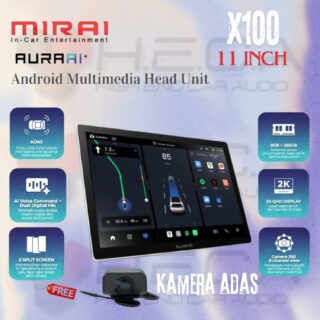 MIRAI AURA AI+ X100 11" Inch 8/256 GB Head Unit Android 2K AI Tape TV Mobil 8+256 GB + Camera ADAS